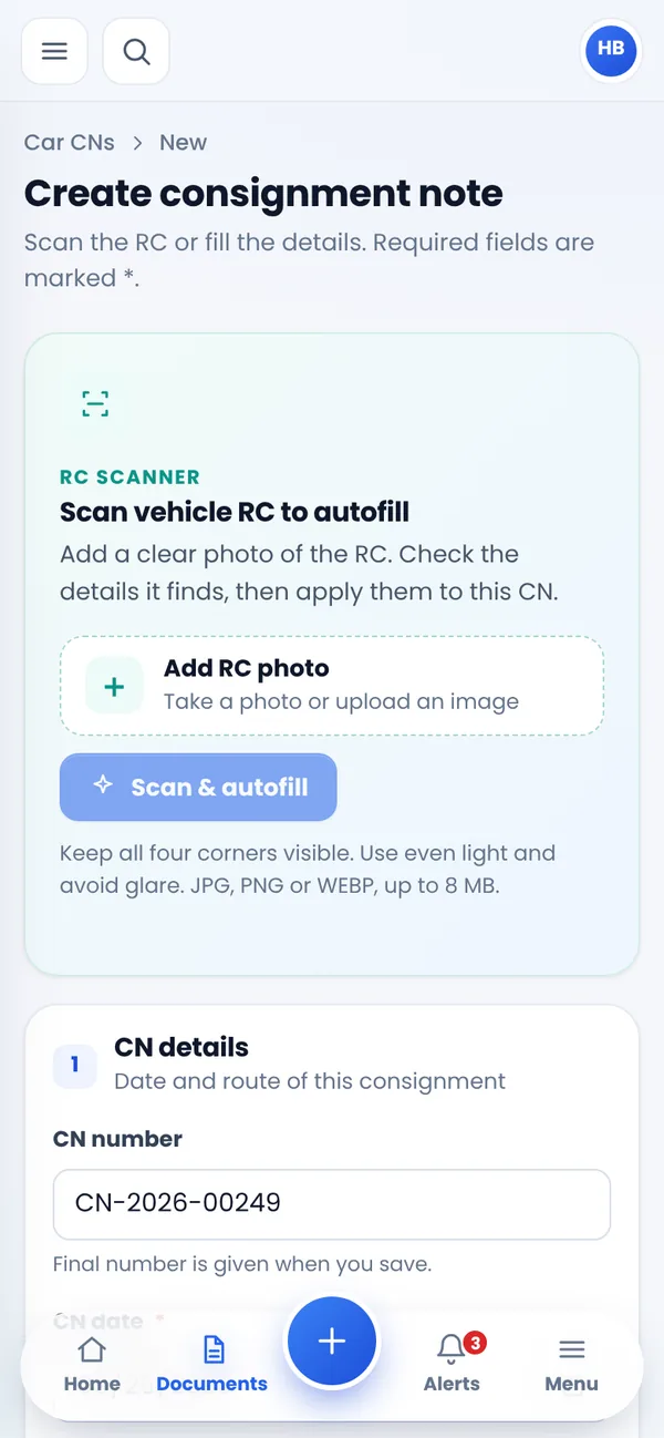 RC scan on the phone