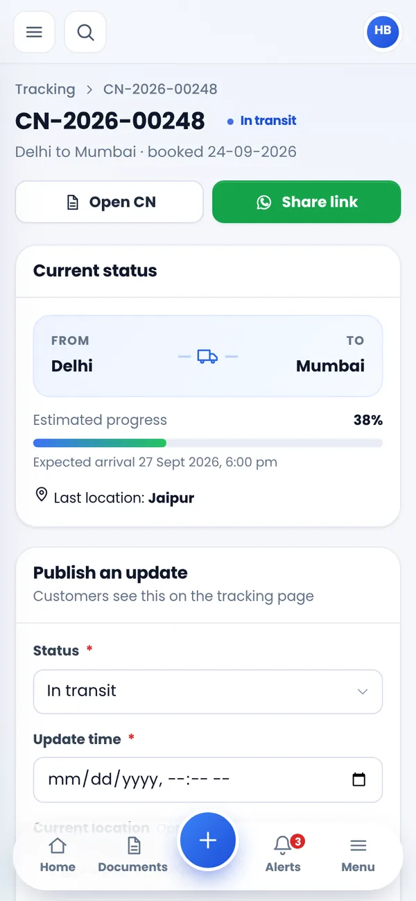 Tracking in the Android app